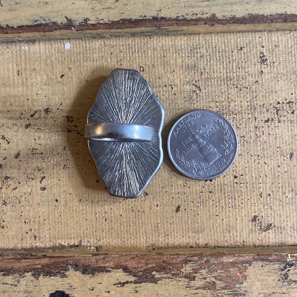 ASOS RING VINTAGE STYLE BOHO CHUNKY RING WOMENS L BRUSHED GOLD OVERSIZED - Picture 8 of 16